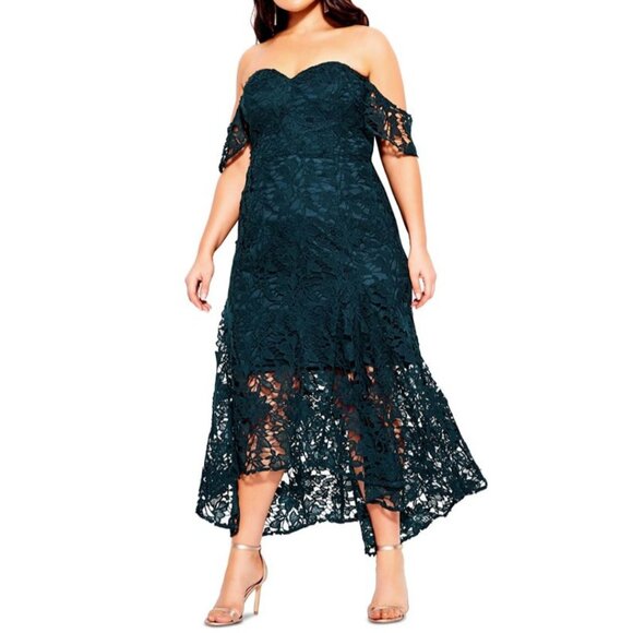 City Chic Deep Teal Dress. New With Tags - Picture 1 of 9